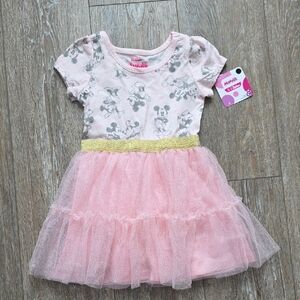 Disney Minnie Mouse Pink and Gold Dress